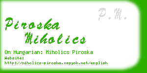 piroska miholics business card